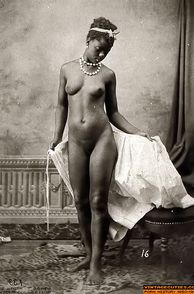 Nude Vintage Ebony Woman In Black And White Photo
