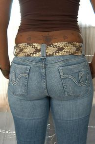 Ebony Bottom In Tight Jeans